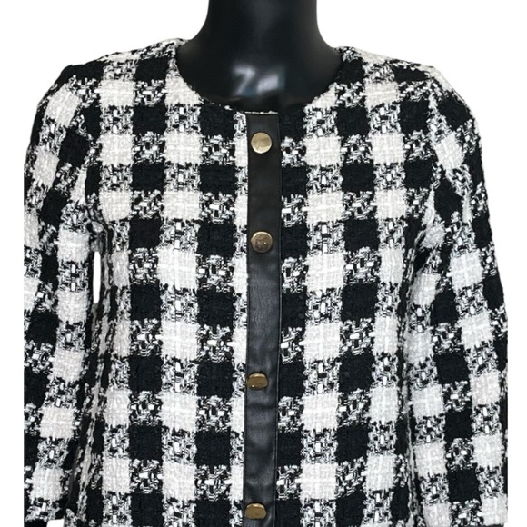 Zara TRF Black White Tweed Check Mini Dress NWT Size Small - Picture 5 of 12